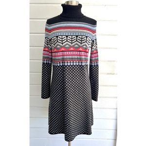 KRIMSON KLOVER Merino Wool Blend Turtleneck Sweater Dress - M